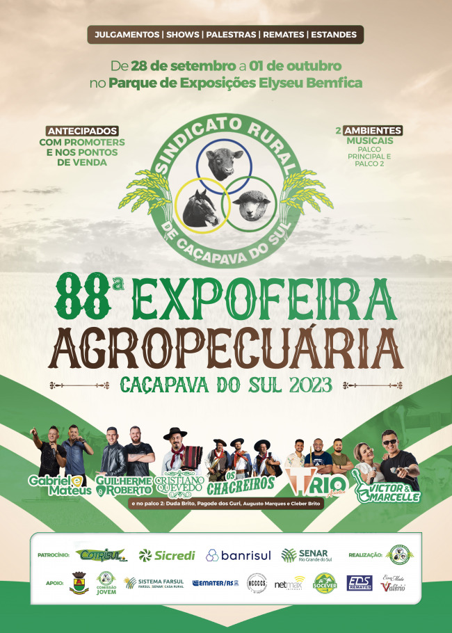 PORTAL FARRAPO Notícias Caçapava do Sul Confira a Programação da 88ª Expofeira PORTAL FARRAPO Notícias Caçapava do Sul Confira a Programação da 88ª Expofeira